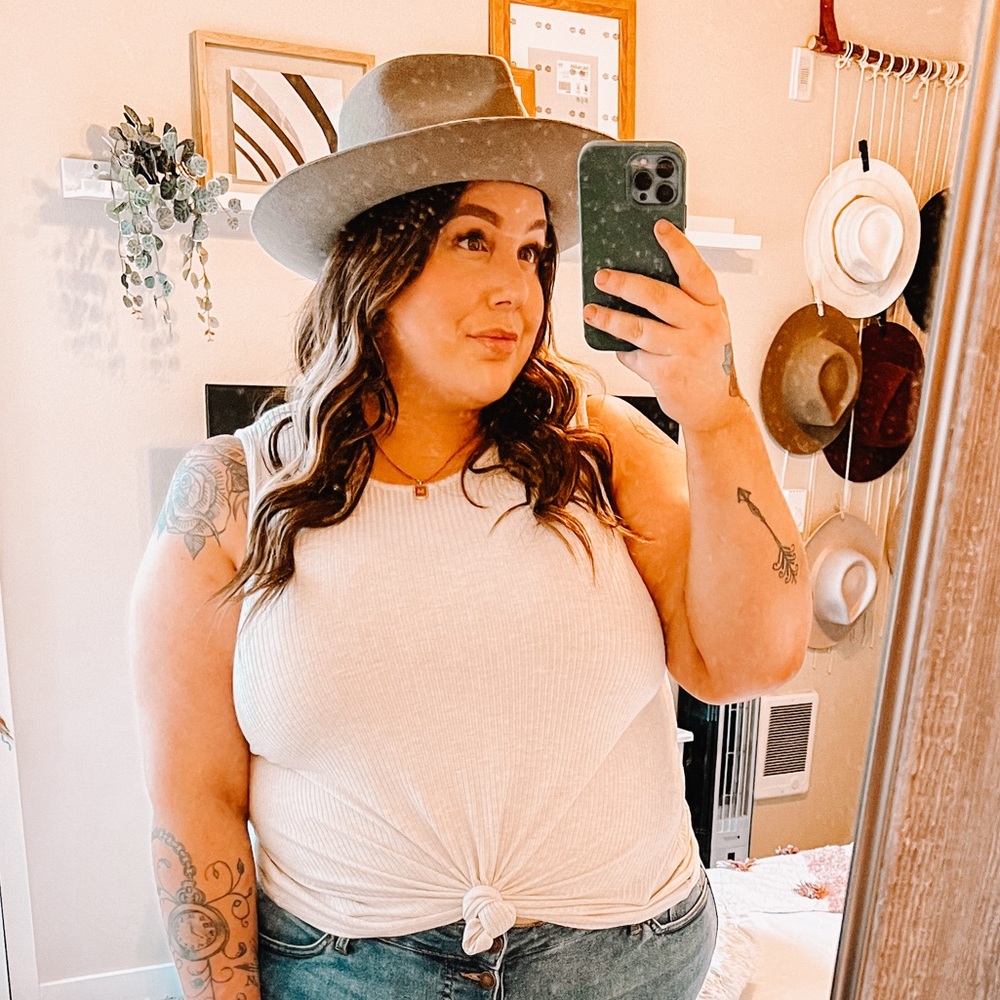 Old Navy Ribbed Top in Neutral Beige